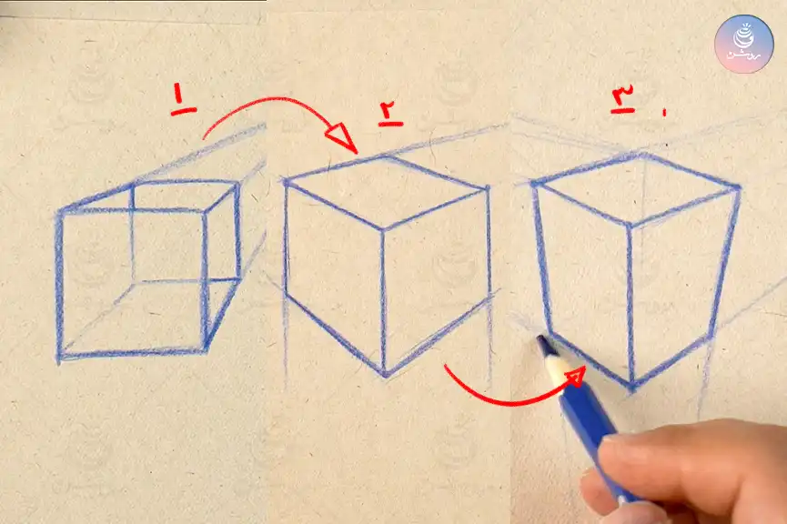 طراحی مکعب در پرسپکتیو