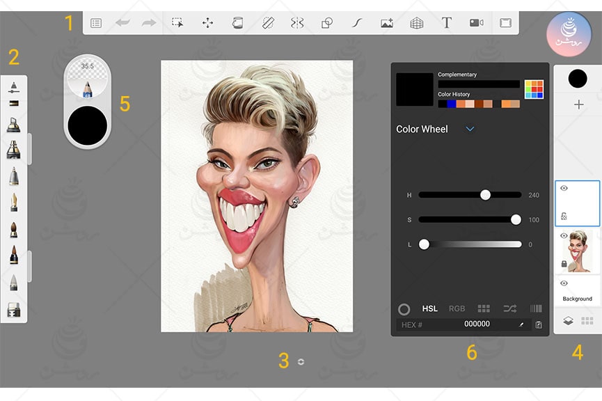 sketchbook tutorial 7 آموزش Sketchbook | تبلت و قلم نوری مناسب و تنظیمات نرم افزار