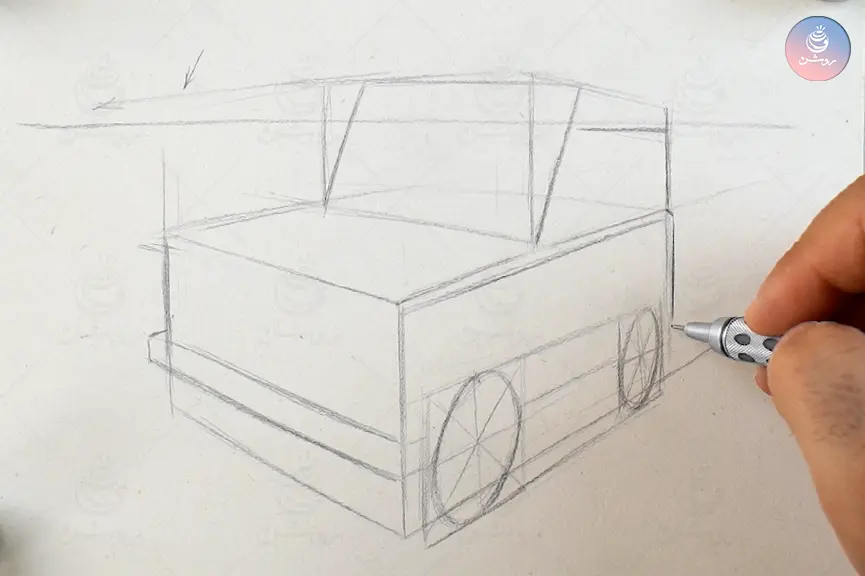 آموزش پرسپکتیو دو نقطه ای ماشین