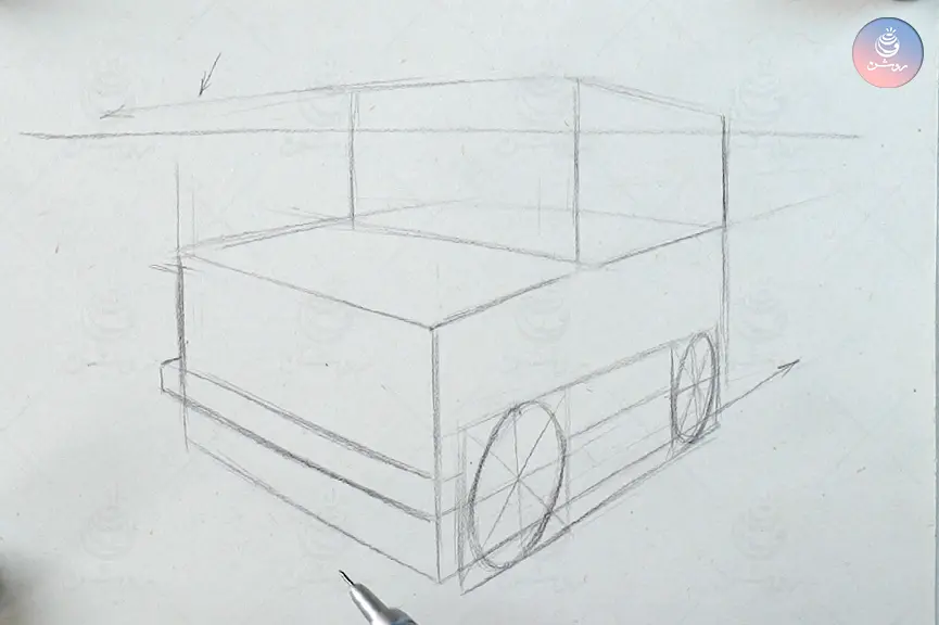 آموزش پرسپکتیو دو نقطه ای ماشین