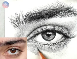 طراحی چشم از روی عکس