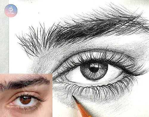 drawing-eye-from-photo-c طراحی چشم از روی عکس